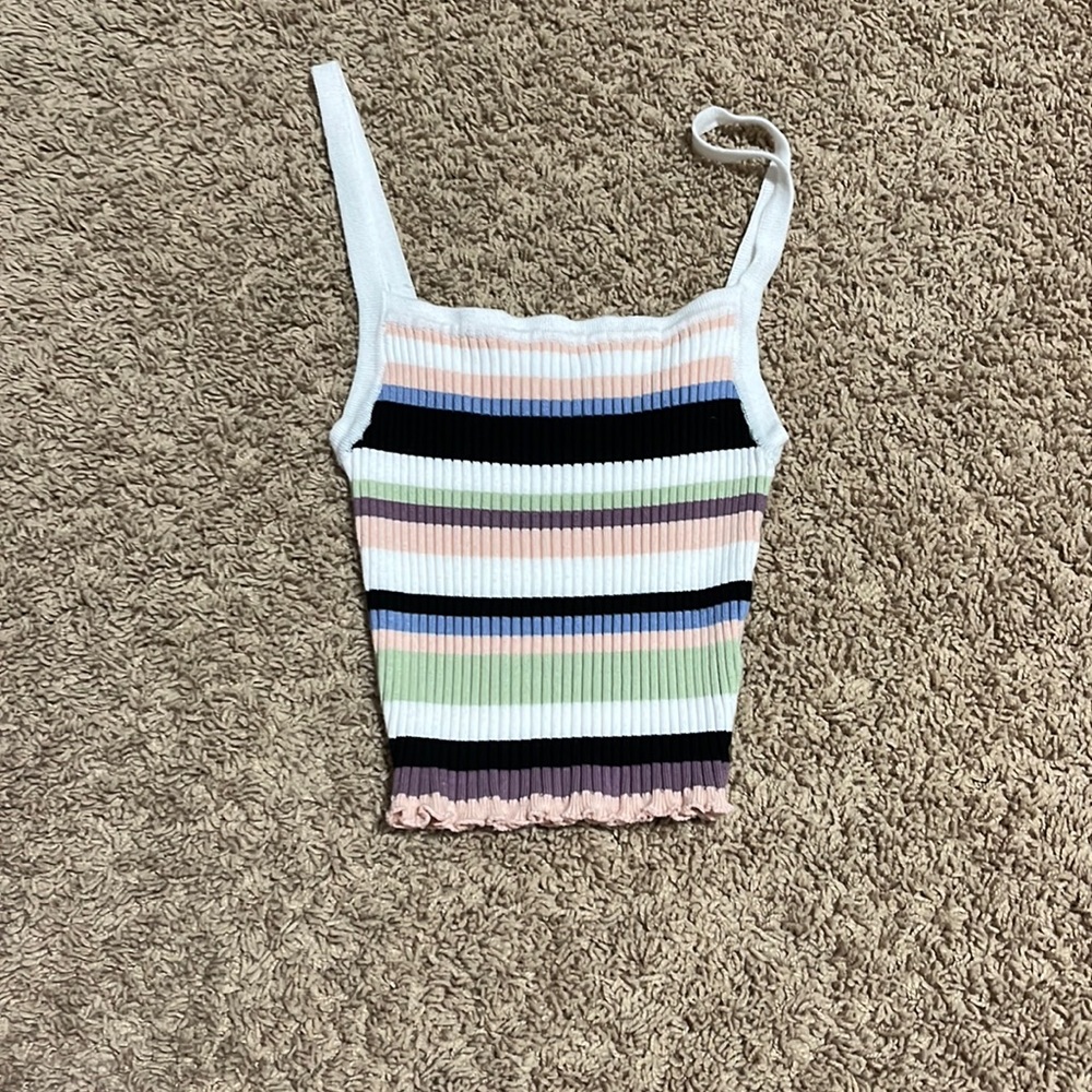 rainbow stripe stretch tank